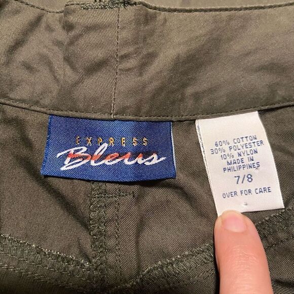 Express Bleus High Rise Wide Leg Olive Pants - Picture 7 of 7